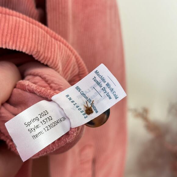 MARINE LAYER Carrie Corduroy Shirt Jacket Brick Dust Pink Sz M {HH28} - Picture 5 of 5